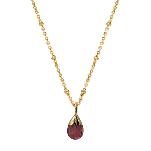 Pink tourmaline drop necklace by Mirabelle